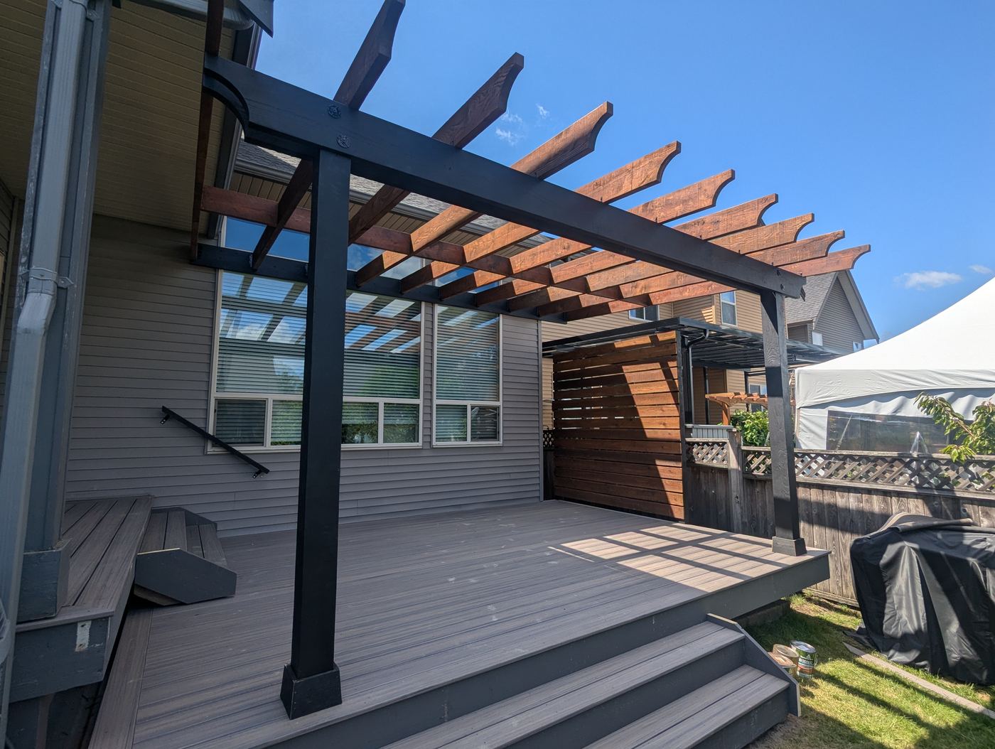 Pergola and deck combination